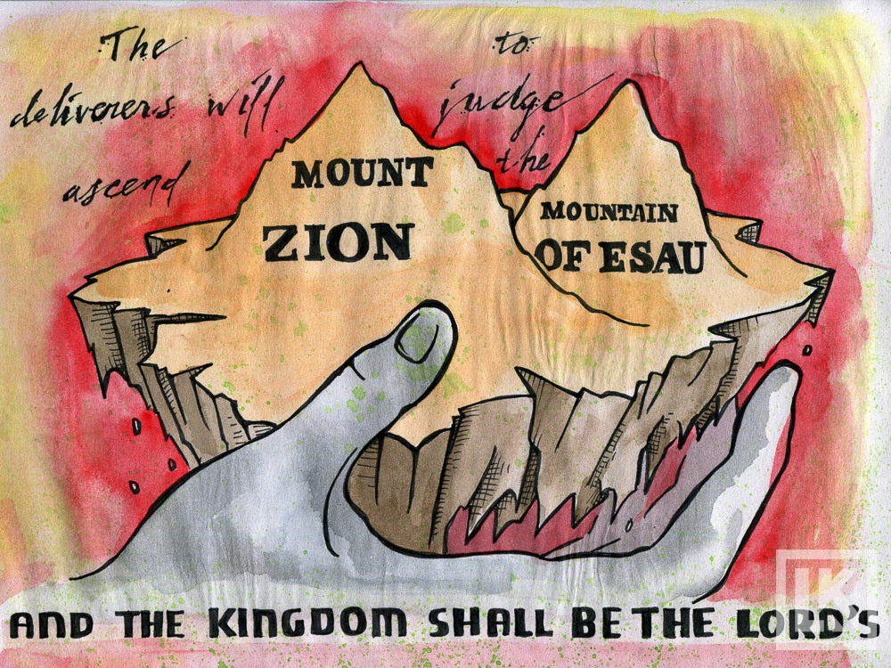 Obadiah 21 Bible verse art