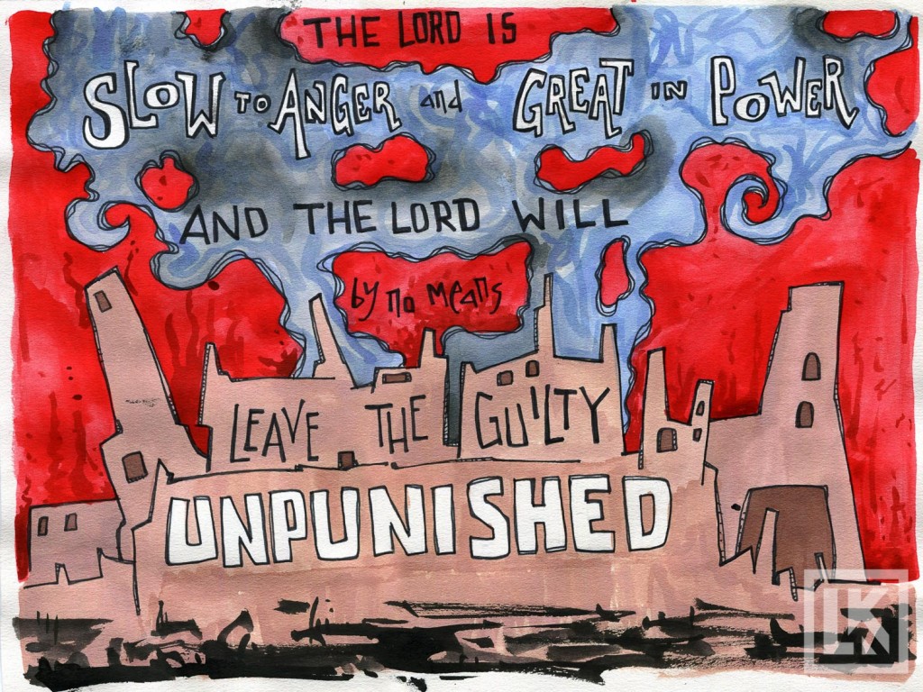 Nahum 1:3 Bible verse art